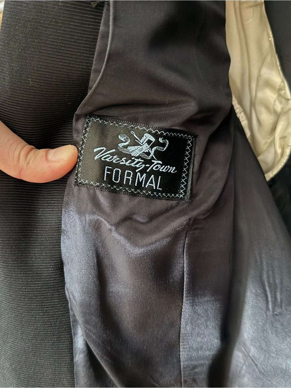 Vintage Black Wool Tailcoat Tux Jacket Varsity-Town Formal Men’s 40 Eveningwear